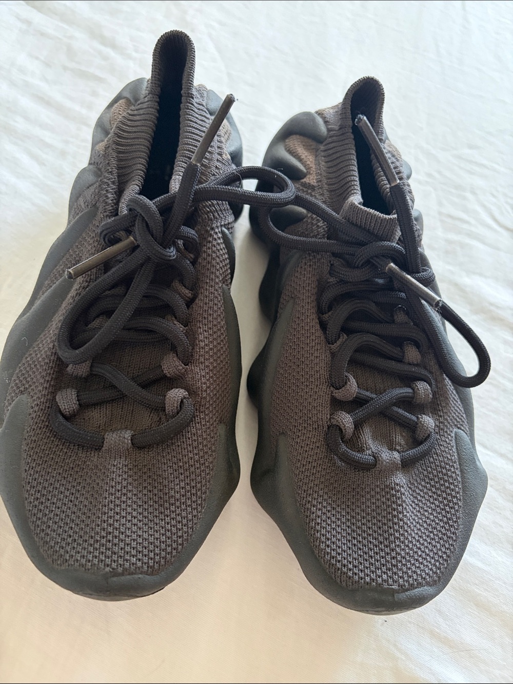 Yeezy Men's Triple Black Knit Athletic Sneakers